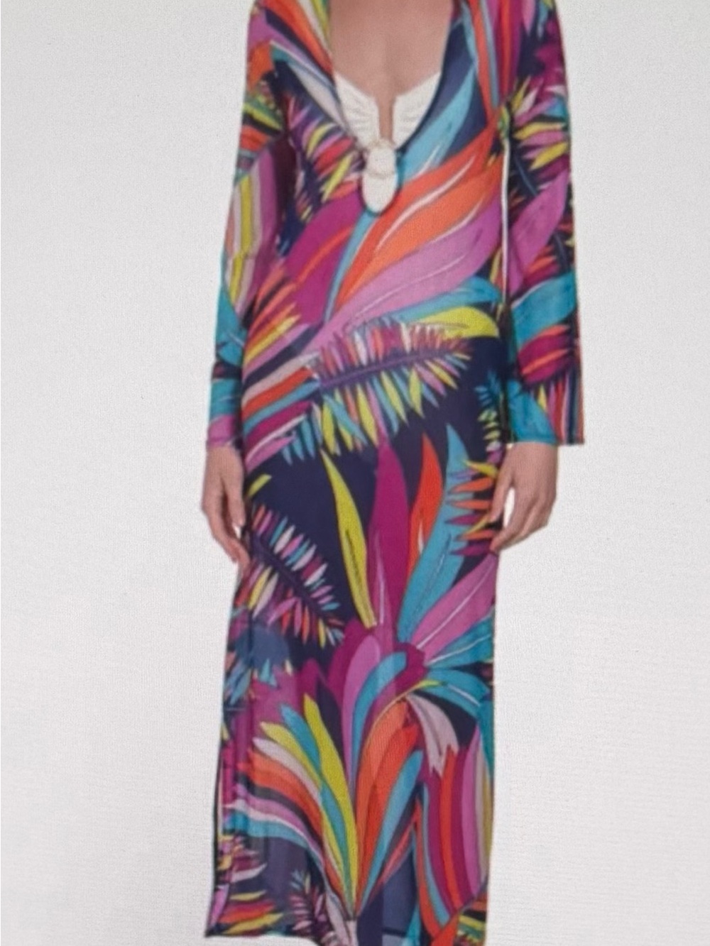 Trina Turk, swim, and spa collection Vibrant Tropical Print Maxi Dress, NWTs med